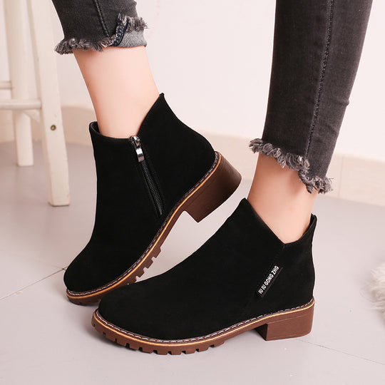 Damen modische Ankle-Stiefel mit rutschfester Sohle und bequemer Innenausstattung EB