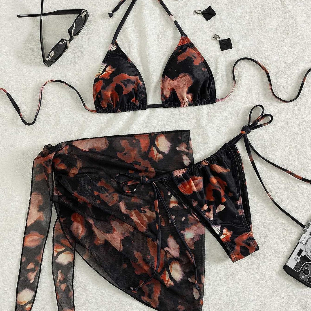 Damen Triangel-Bikini mit transparentem Überwurf EB