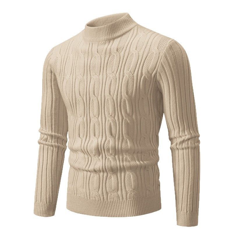 Herren Rollkragenpullover aus hochwertiger Baumwolle mit Zopfmuster EB