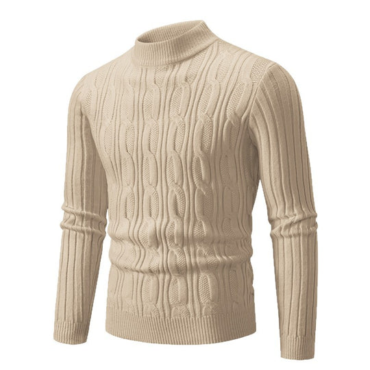Herren Rollkragenpullover aus hochwertiger Baumwolle mit Zopfmuster EB