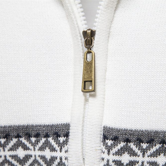 Herren Pullover mit modernem Zipper und attraktiven Farbmustern EB