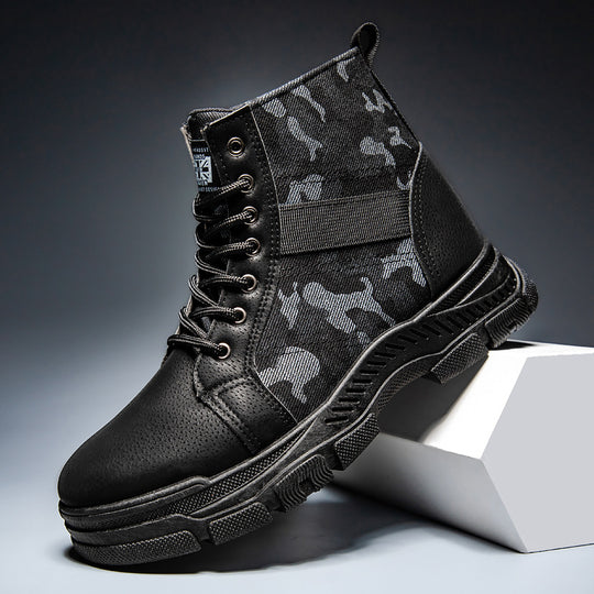 Damen modische camouflierte Ankle Boots mit rutschfester Sohle und elastischem Einsatz EB