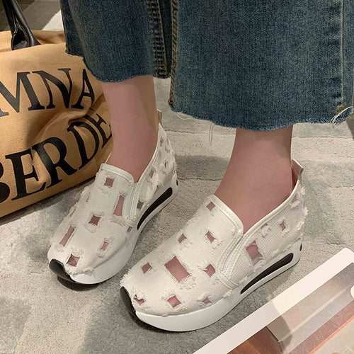 Damen Wedge-Sneaker mit modischem Cut-Out-Design und komfortabler Innensohle EB