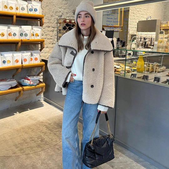 Damen oversized Teddyjacke EB