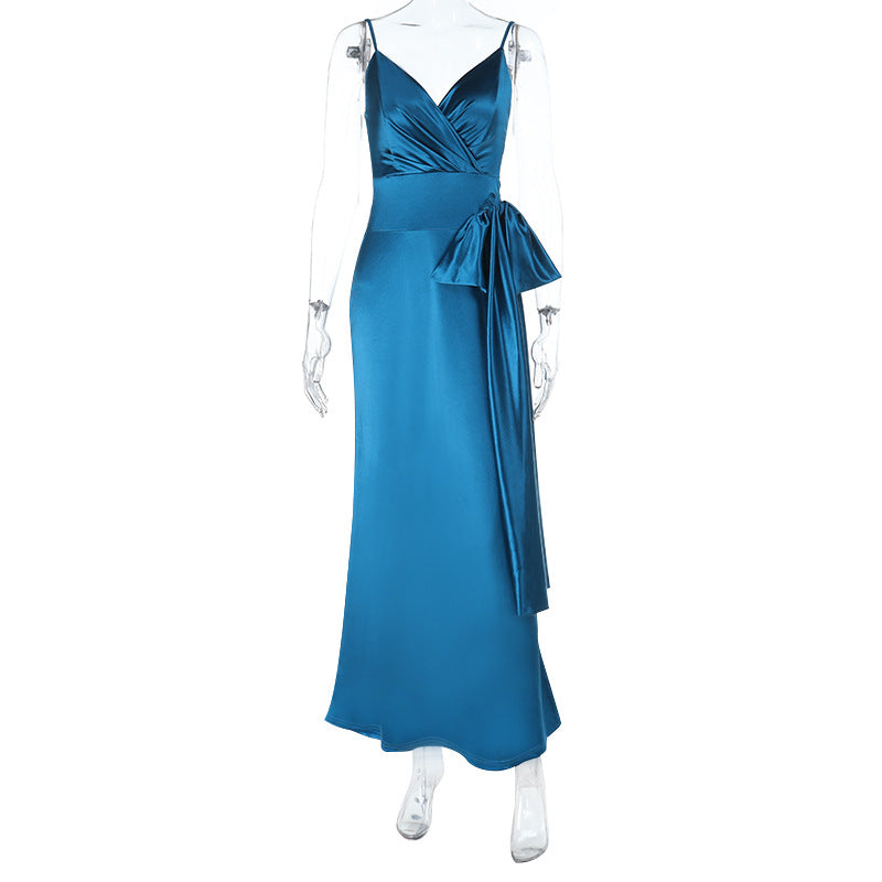 Damen elegantes Abendkleid mit Chiffon-Schleife EB
