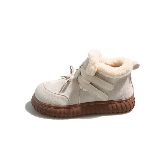 Damen Bequeme Winterboots mit weichem Kunstfellkragen und rutschfester Sohle EB