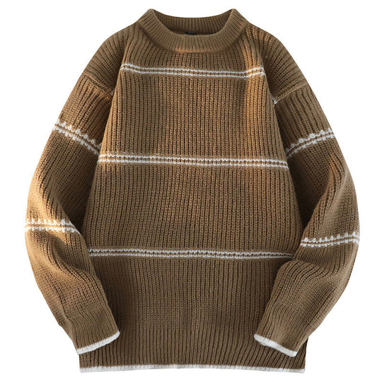 Damen Kuscheliger Strickpullover mit streifendem Design EB