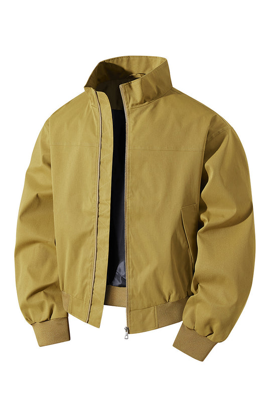 Herren kurz geschnittener Blouson mit Stehkragen und geripptem Saum EB