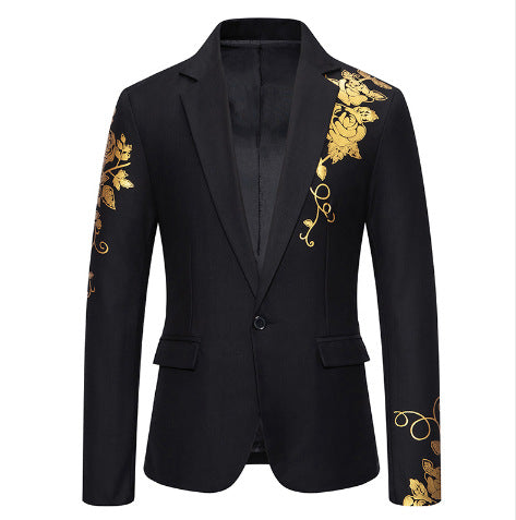 Herren nan eleganter taillierter Smoking-Blazer mit floraler Verzierung EB