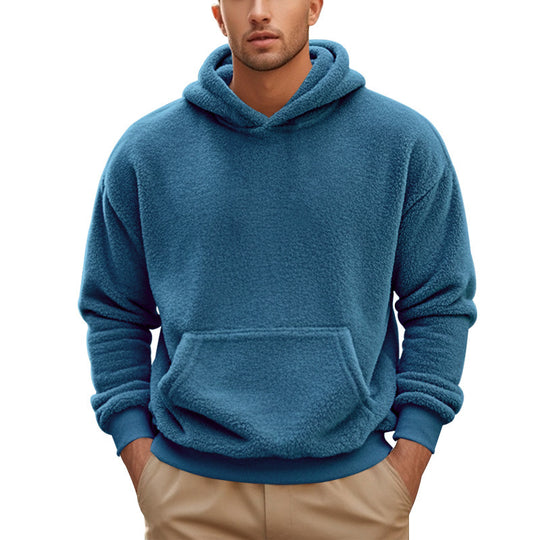Herren Kuscheliger Fleece-Hoodie mit Kängurutasche EB