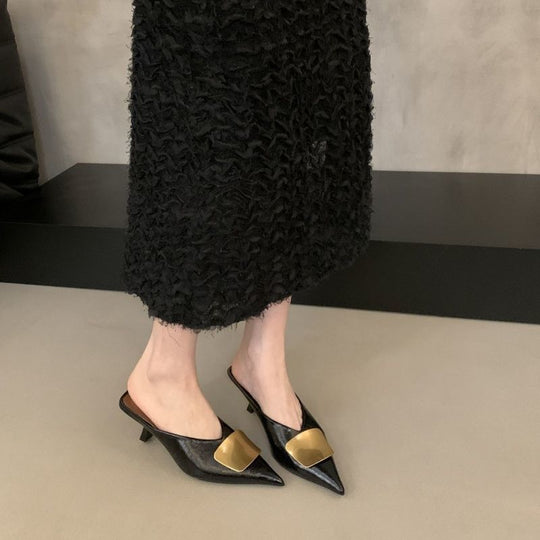 Damen elegante Mules mit spitz zulaufender Form EB