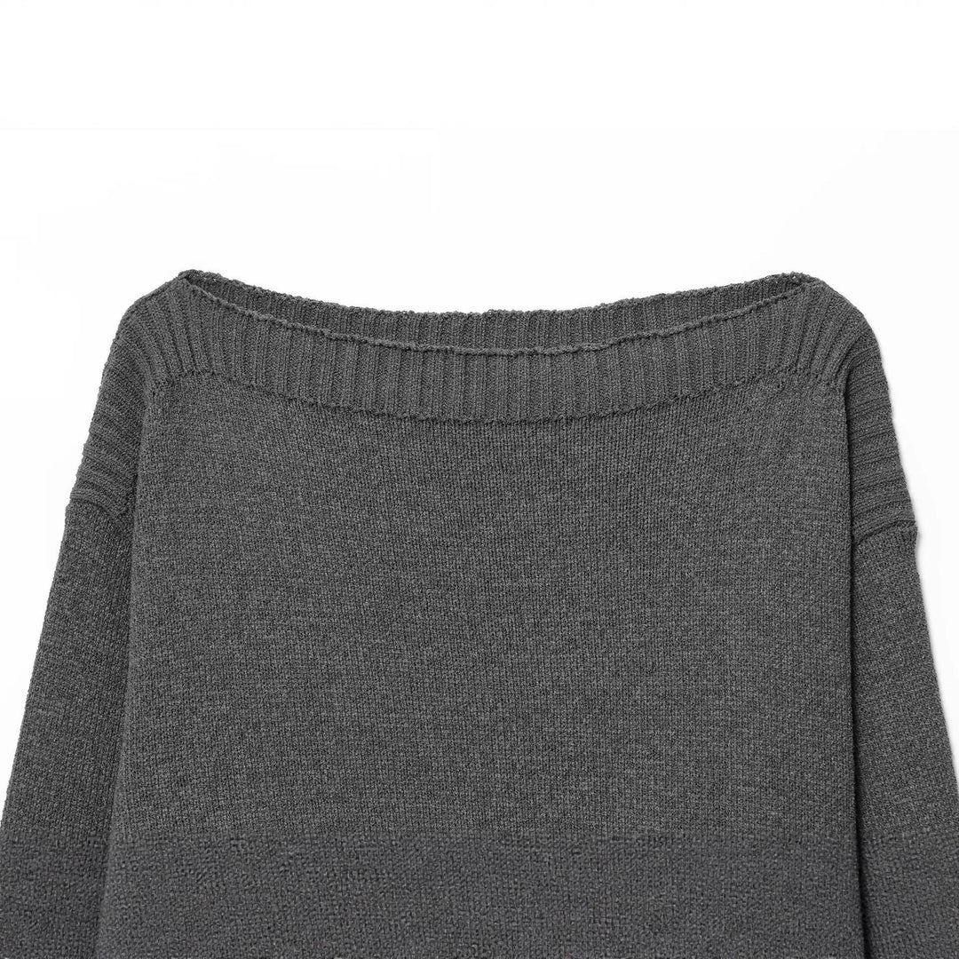 Damen gemütlicher Strickpullover mit weitem Schnitt und eleganter Bundabschlüsse EB