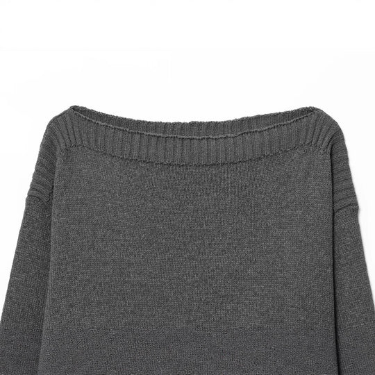 Damen gemütlicher Strickpullover mit weitem Schnitt und eleganter Bundabschlüsse EB