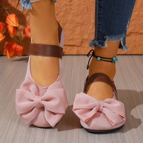 Damen Verspielte Ballerinas mit großem Schleifendetail EB