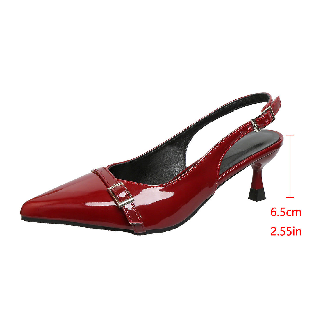 Damen Slingback-Pumps mit elegantem Spitzendesign und modischer Schnalle EB