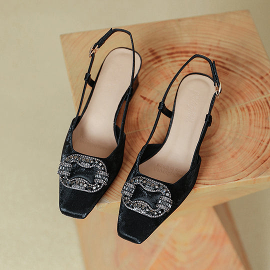 Damen Slingback Pumps mit luxuriösem Schmuckdetail EB