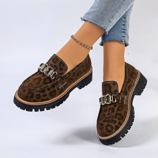 Damen Mokassins mit dekorativem Ketten-Detail EB