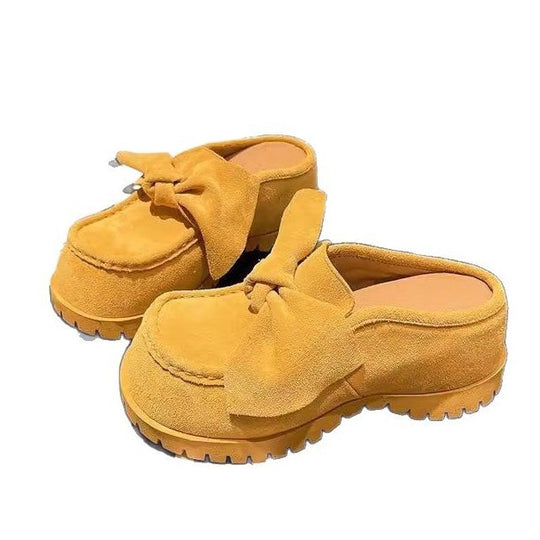 Damen Clogs mit dekorativem Schleifendesign und rutschfester Sohle EB