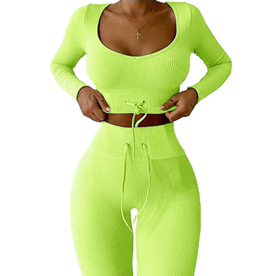 Damen Rippstrick Set mit verstellbarem Bund EB