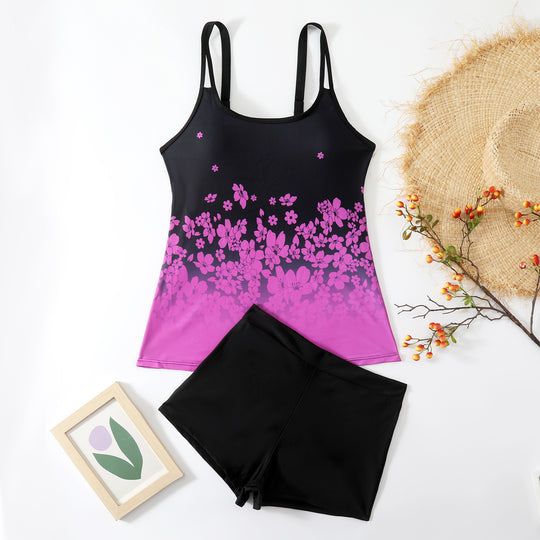 Damen Tankini-Set mit floralem Design und innovativem Schnitt EB