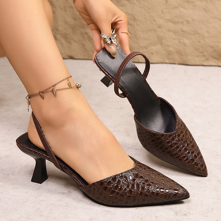 Damen elegante Slingback-Pumps mit spitzem Zehenbereich und komfortablem Absatz EB