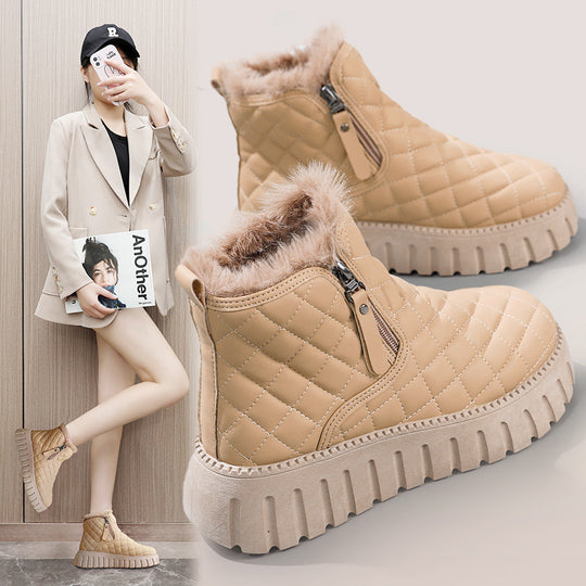 Damen Winterstiefel mit Fleece-Futter und Reißverschluss EB