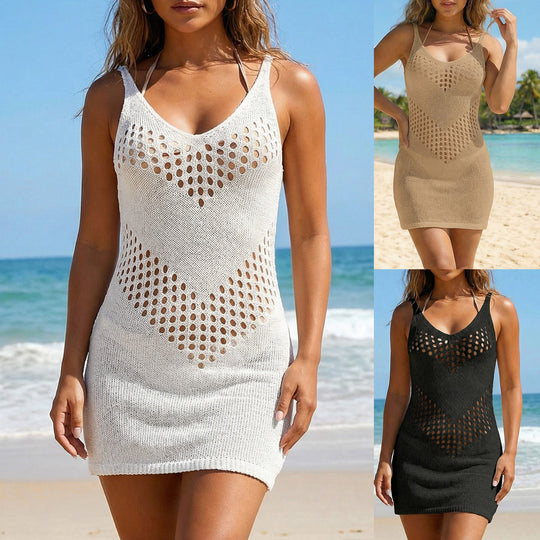 Damen luftiger Häkel-Strandkleid EB 1779787946