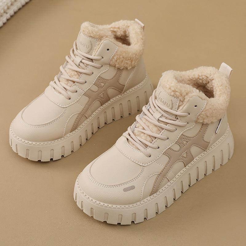 Damen High-Top Sneakers mit flauschigem Innenfutter EB