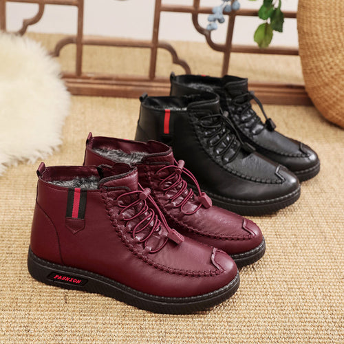 Damen Gefütterte Stiefelette mit modischer Schnürung und rutschfester Sohle EB