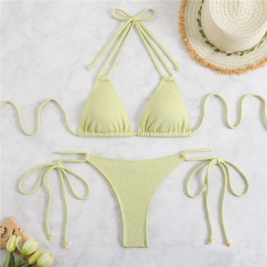 Damen Triangel-Bikini-Set mit verstellbaren Knoten EB