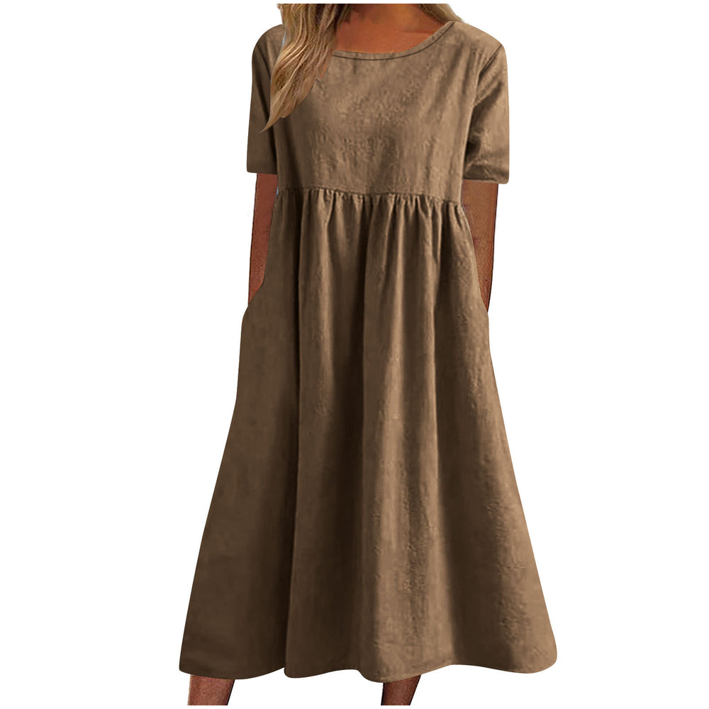 Damen lässiges Maxikleid mit Taschen EB