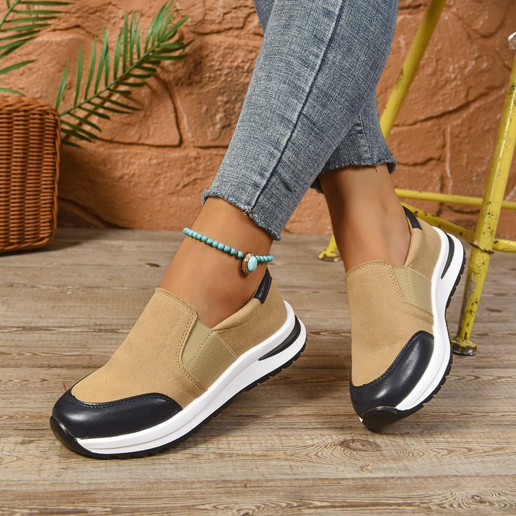 Damen sportliche Slip-Ons mit dämpfender Sohle und elastischem Riemendesign EB