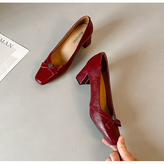 Damen elegante Pumps mit zartem Schleifen-Detail EB