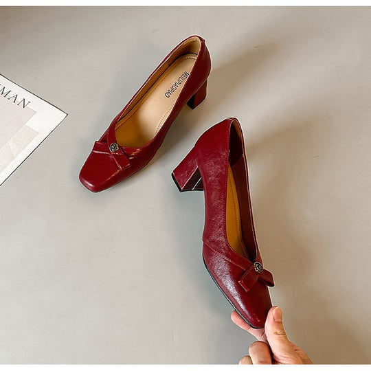 Damen elegante Pumps mit zartem Schleifen-Detail EB