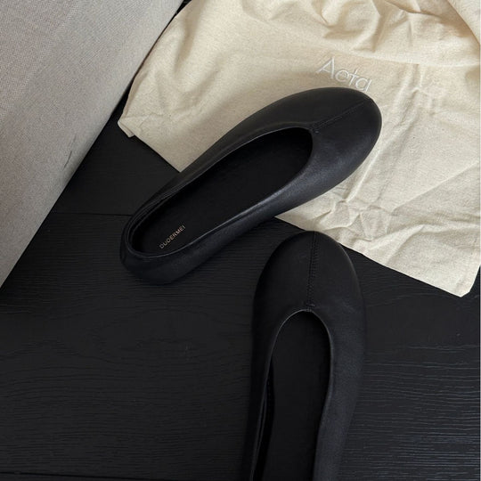 Damen Elegante und bequeme Ballerinas aus hochwertigem Leder mit praktischem Schlupfdesign EB