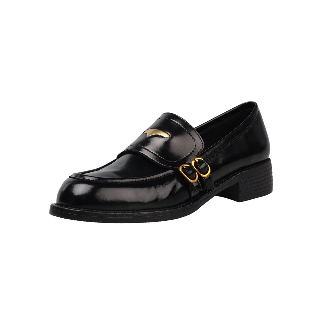 Damen Klassische Mokassins mit eleganter Schnallenakzentgestaltung EB
