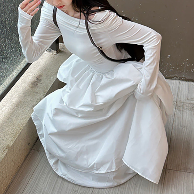 Damen elegantes Off-Shoulder Maxikleid mit modernen Trägerdetails EB