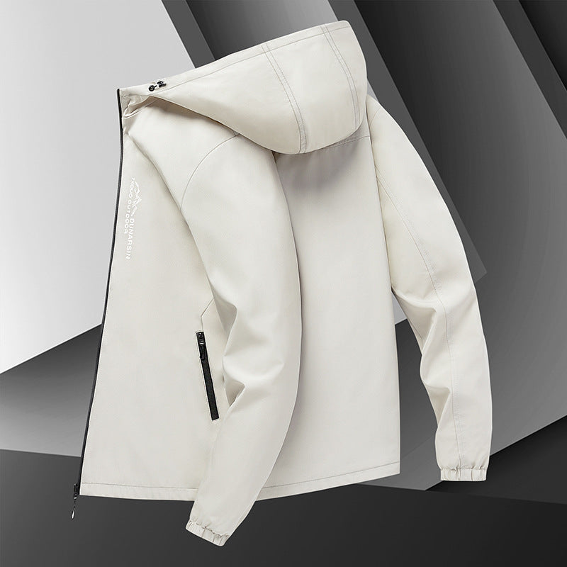 Herren winddichte Softshelljacke mit verstellbarer Kapuze, wasserabweisender Membran und sicheren Reißverschlusstaschen EB