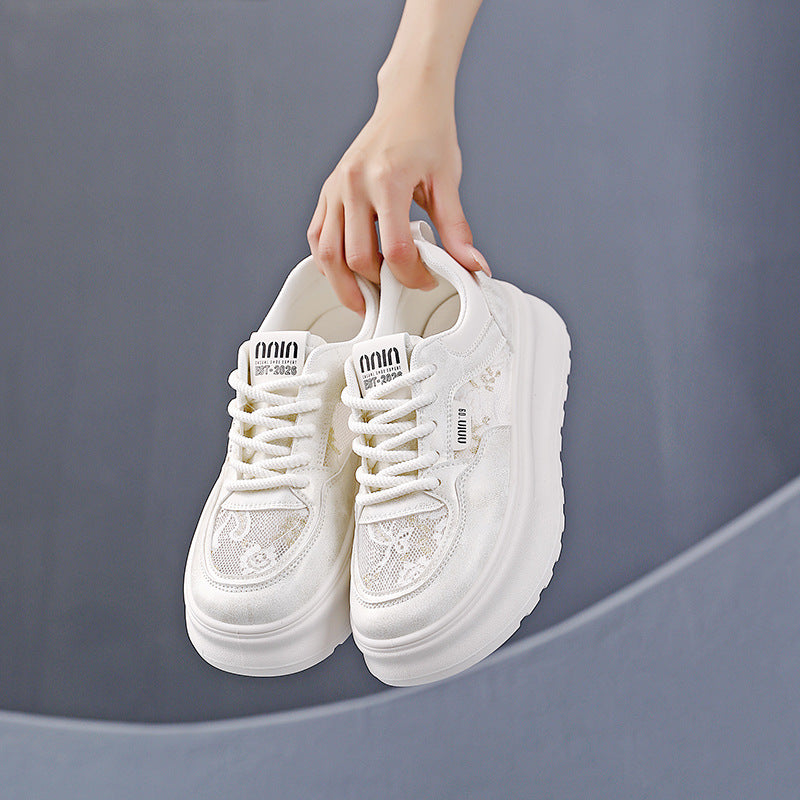 Damen modische Sneakers mit floralen Akzenten und dämpfender Sohle EB