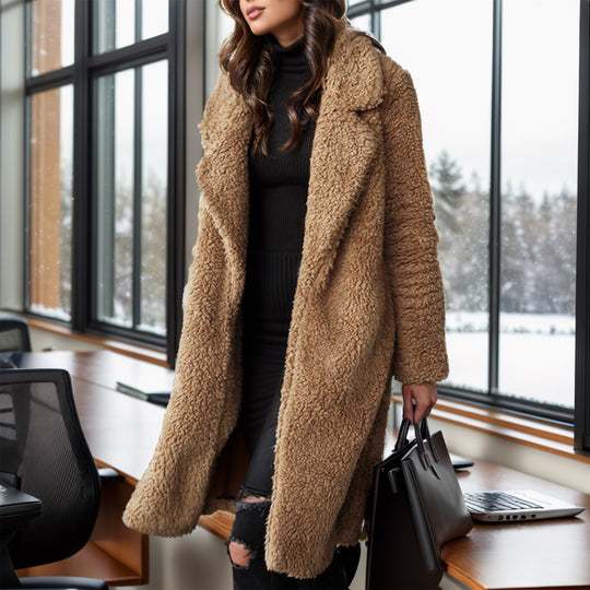Damen Kuscheliger Sherpa-Mantel EB