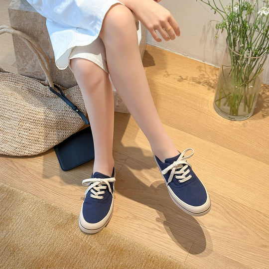 Damen Sportliche Canvas Sneakers im zeitlosen und minimalistischen Design EB