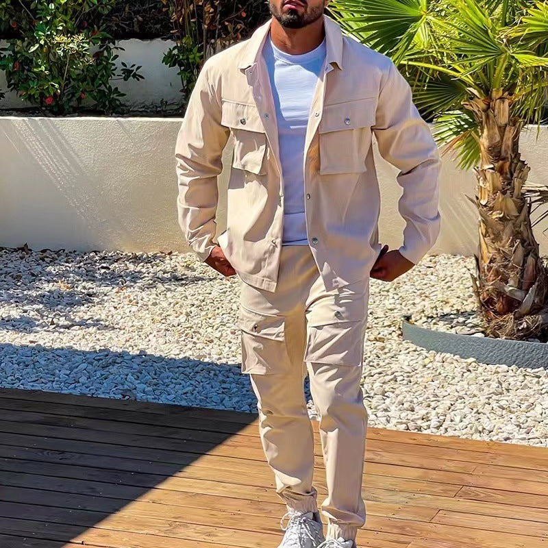 Herren modisches Cargo-Jacket mit passender Hose im Freizeitlook EB