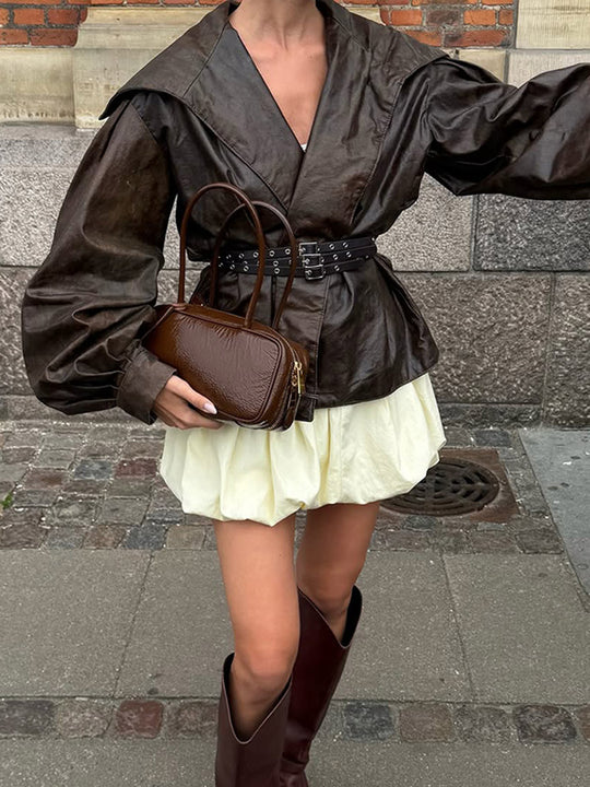 Damen Elegante jacke mit voluminösen Puffärmeln EB