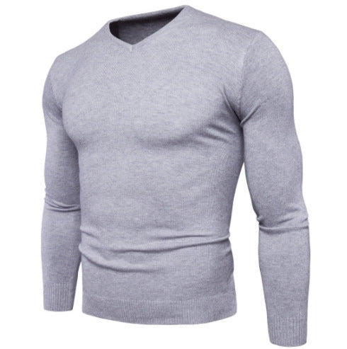Herren feiner V-Ausschnitt Pullover aus hochwertiger Baumwolle EB