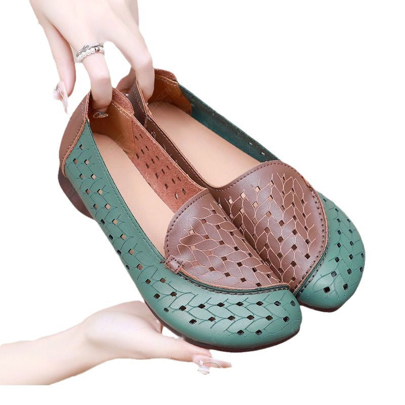 Damen luftige Ballerina-Schuhe mit modischem Flechtdesign EB