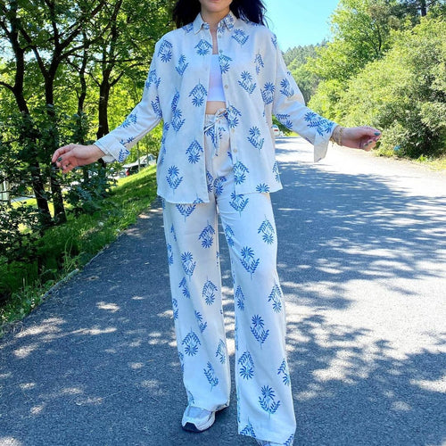 Damen Lässiges Sommer-Set mit floralem Print und lockerem Schnitt EB
