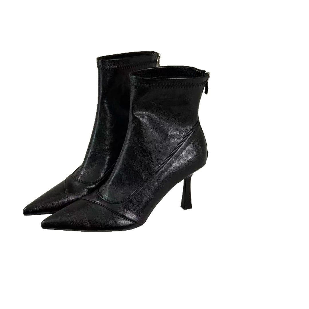 Damen Stiefeletten aus hochwertigem Leder mit elegantem Spitzenabsatz EB