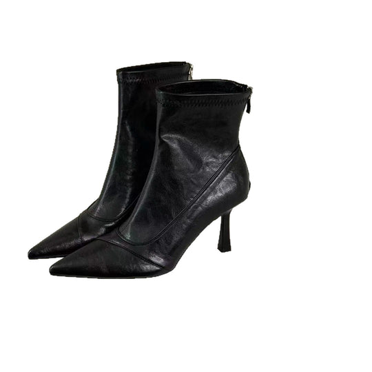 Damen Stiefeletten aus hochwertigem Leder mit elegantem Spitzenabsatz EB