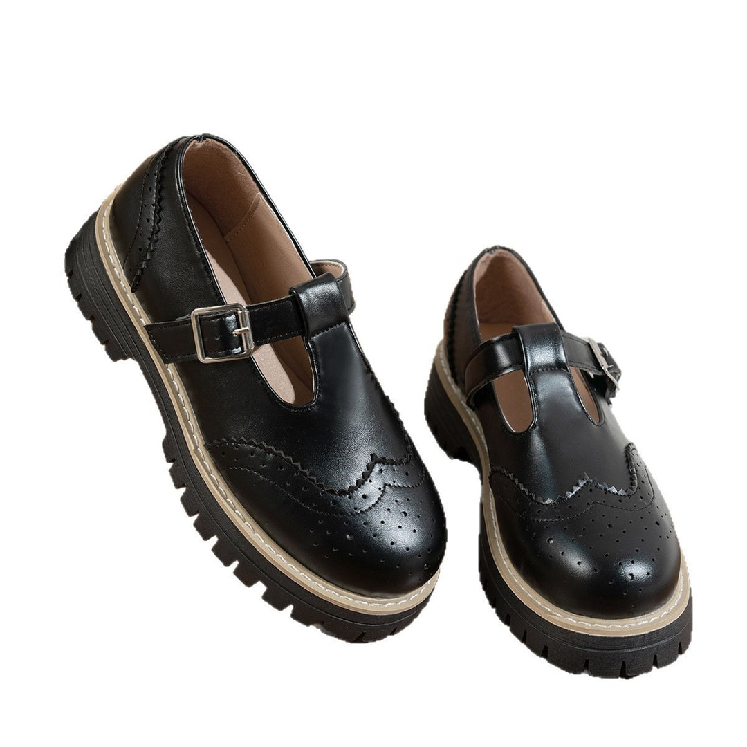 Damen Modische Schnürschuhe mit verstellbarem Riemen und robustem Profil EB