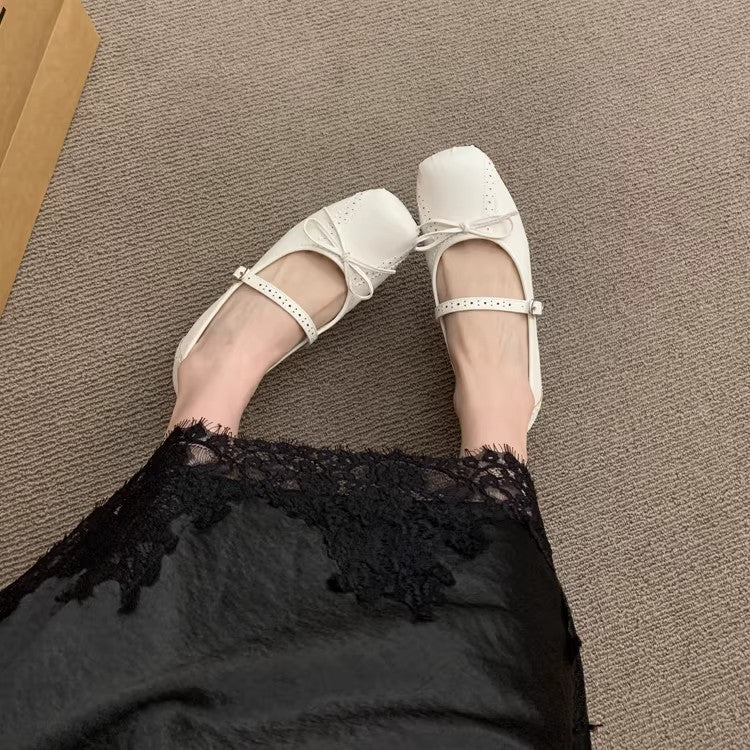 Damen Ballerinas mit zierlicher Schleife und komfortablem Fußbett EB